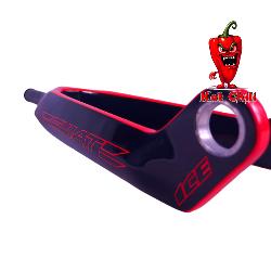 Fourche carbone ICE SWAT2.0 TAPERED 20" Axe Ø 20mm, Noire / Rouge Hot Chili