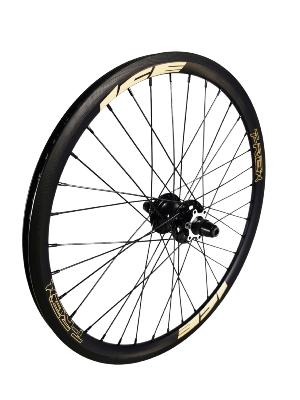 Roue Arrière ICE T-REX Carbone V-brake 20" x 1-3/8 + Moyeu ICE HACKER Disque logo sable