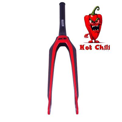 Fourche carbone ICE SWAT2.0 TAPERED 20" Axe Ø 20mm, Noire / Rouge Hot Chili