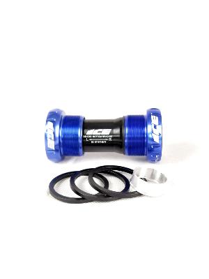 Boitier de pédalier ICE BSA compatible Shimano et Sram GXP Bleu