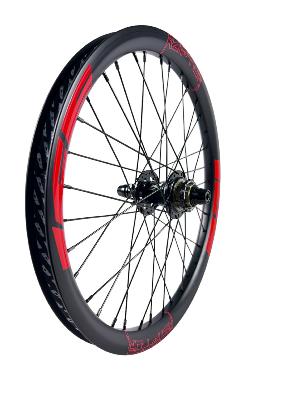 Roue Arrière ICE RAPTOR 20" Carbone Noir / Rouge - Moyeu ICE HACKER Disque