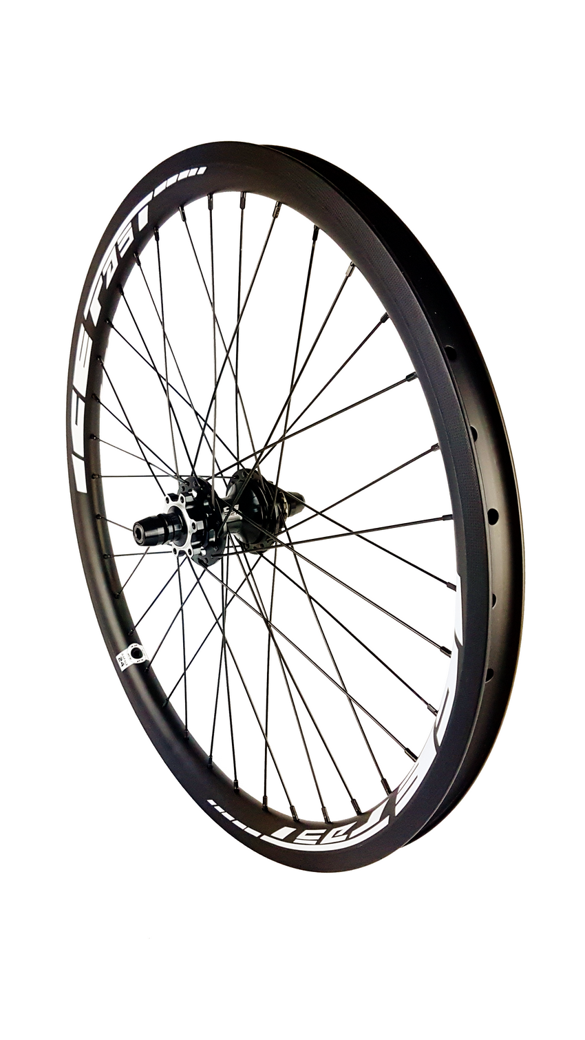 Roue Arrière ICE RAFALE  24" Carbone + Moyeu ICE HACKER X Disc 36T 15/10 mm