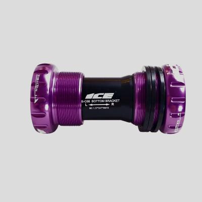 Boitier de pédalier ICE BSA compatible Shimano et Sram GXP Violet