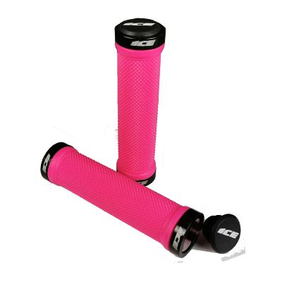 Poignées Lock-on ICE DIAMOND ROSE FLUO/ lock NOIR