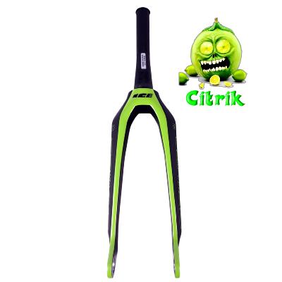 Fourche carbone ICE SWAT2.0 TAPERED 20" Axe Ø 20mm, Noire / Lime Citrik  