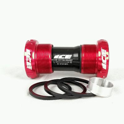 Boitier de pédalier ICE BSA compatible Shimano et Sram GXP Rouge